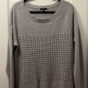 RW&CO. Gray Bubble Knit Textured Crewneck Sweater